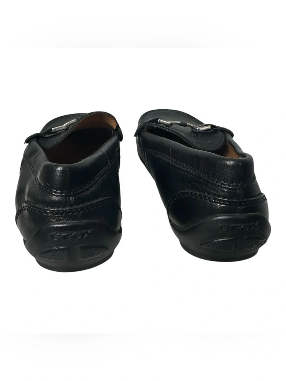 Geox Respira Boy’s Black Leather Slip-On Moccasin Loafer Size EU 33 US 2